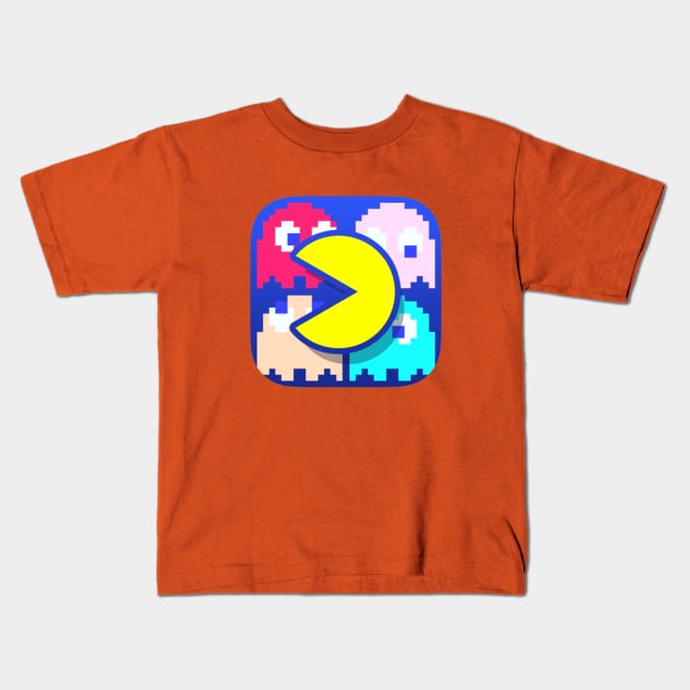 Pac Man Icon Kids T-Shirt by RoswellWitness